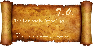 Tiefenbach Orsolya névjegykártya